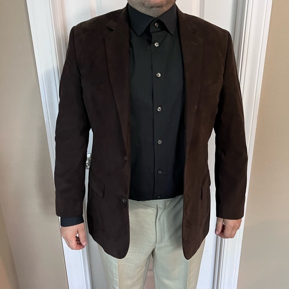 Mens velvet brown blazer size L